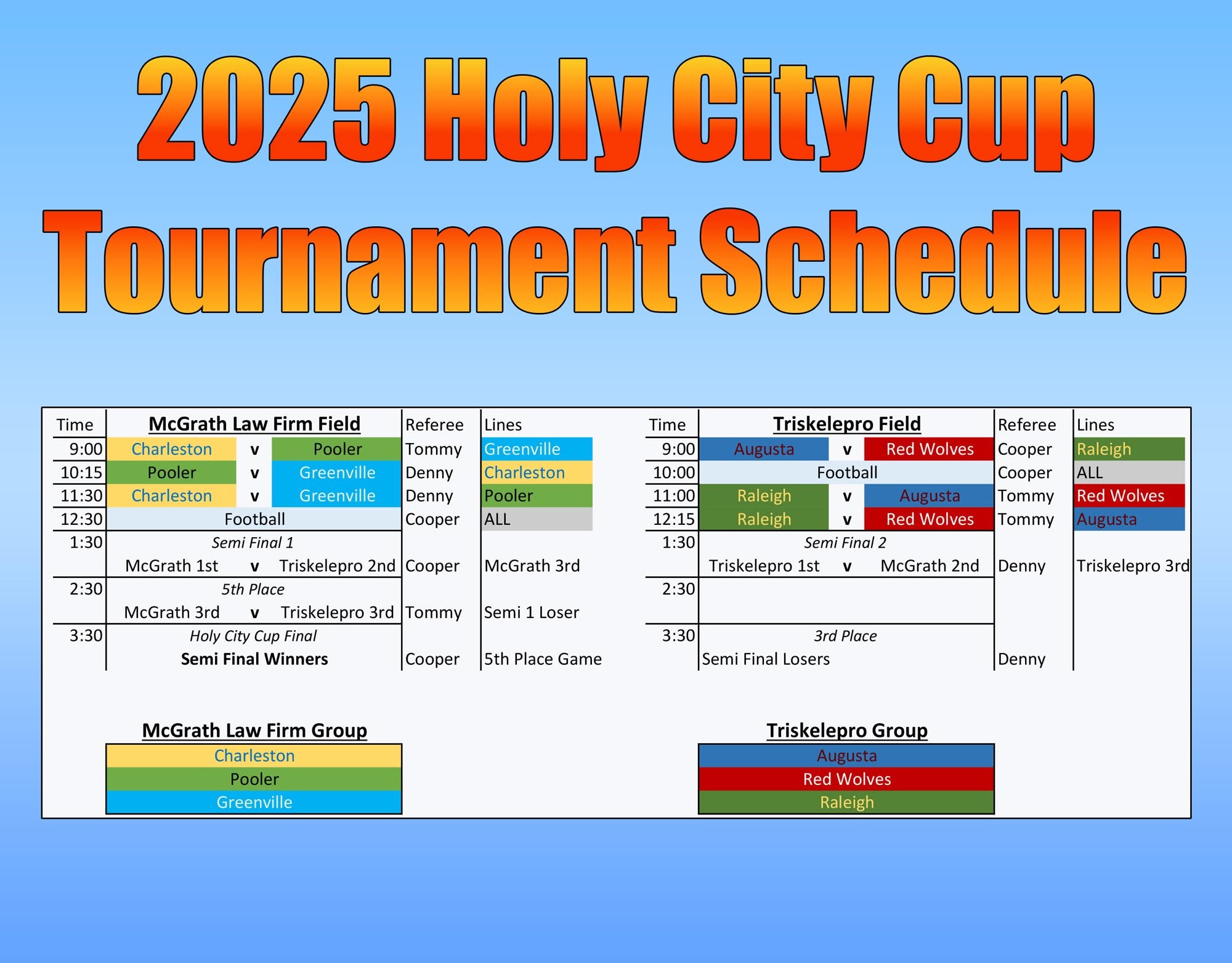 2025 Holy City Cup Schedule | Charleston Hurling Club